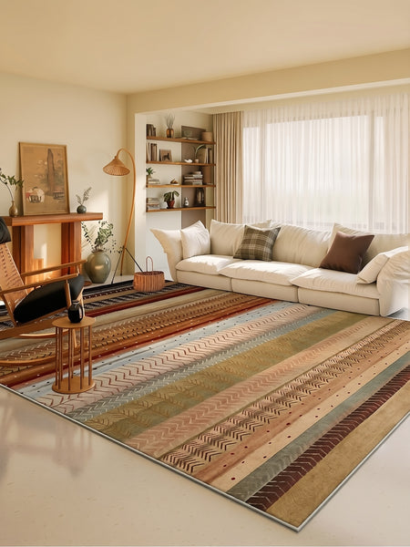 Contemporary Rugs for Bedroom, Mid Century Modern Rugs Next to Bed, Bohemian Style Carpets for Living Room, Colorful Abstract Rugs for Dining Room