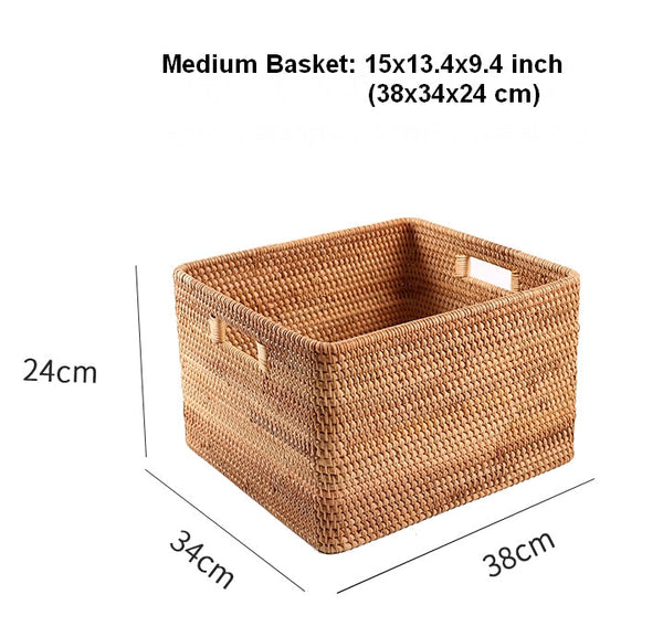 Large Storage Basket for Living Room, Kitchen Storage Baskets, Woven Storage Basket for Shelves, Rattan Storage Baskets for Toys-Paintingforhome