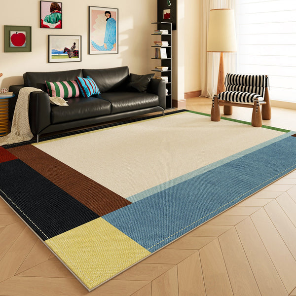 Modern Living Room Rug Ideas, Geometric Contemporary Area Rugs, Mid Century Modern Rugs, Colorful Modern Rugs for Bedroom-Paintingforhome