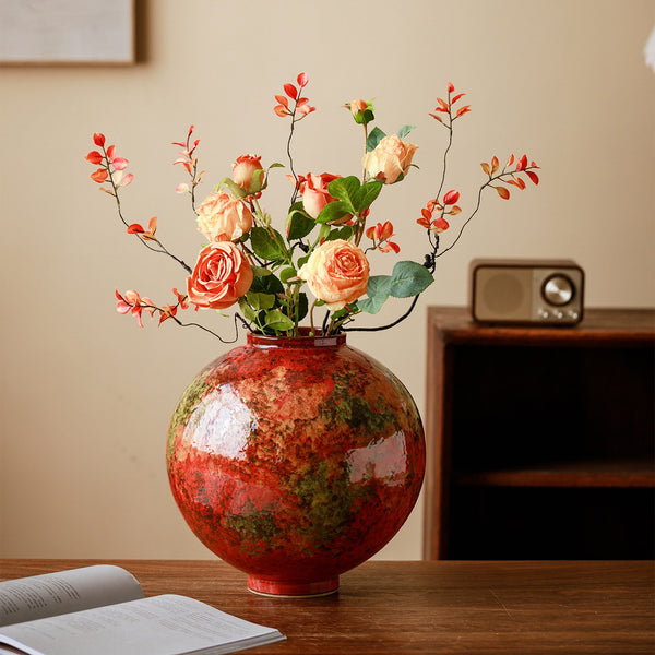 Large Pottery Flower Vases, Handmade Water Holding Flower Vases, Modern Bouquet Flower Vases, Centerpiece on Dining Table, Flower Vase on Table-Paintingforhome