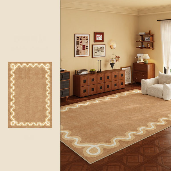 Dining Room Geometric Modern Rugs, Large Modern Rugs for Living Room, Bedroom Modern Rugs, Cream Color Contemporary Modern Rugs-Paintingforhome