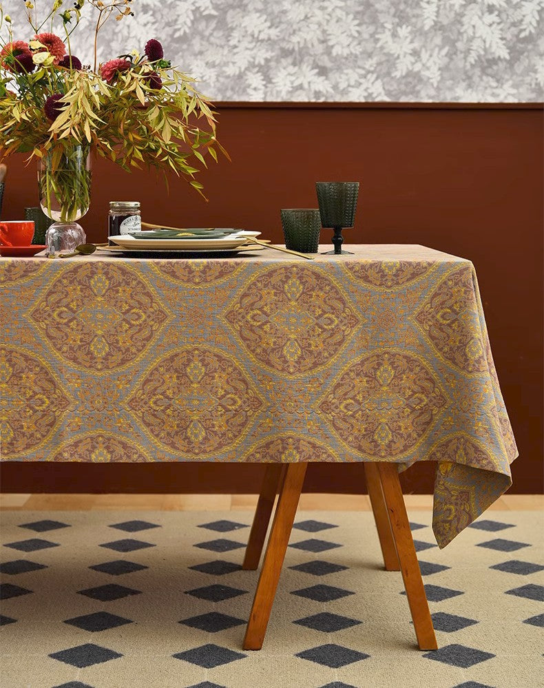 Persian Oriental Tablecloth for Dining Room Table, Extra Large Rectangle Table Covers for Kitchen, Cotton Square Tablecloth for Coffee Table-Paintingforhome