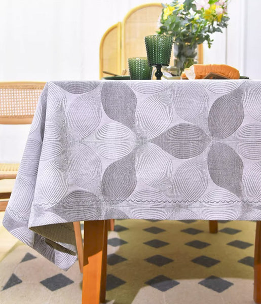Large Rectangle Table Covers for Dining Room Table, Modern Table Cloths for Kitchen, Simple Contemporary Grey Cotton Tablecloth, Square Tablecloth for Round Table-Paintingforhome