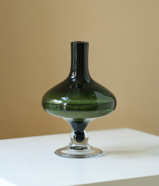 Decorative Glass Vase, Mid Century Glass Vases, Handmade Modern Vases for Bedroom, Centerpiece Contemporary Vases on Table, Modern Glass Vase for Flowers-Paintingforhome