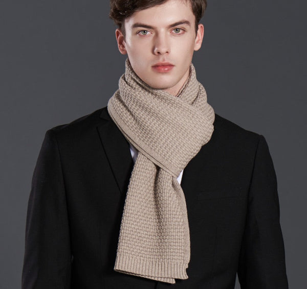 Simple Business Formal Men Scarf Styles, Red Thick Wool Scarf, Wool Scarf for Gentleman, Men's Winter Scarf, Casual Scarf Men, Men's Wool Scarf Winter, Fashion Scarf-Paintingforhome