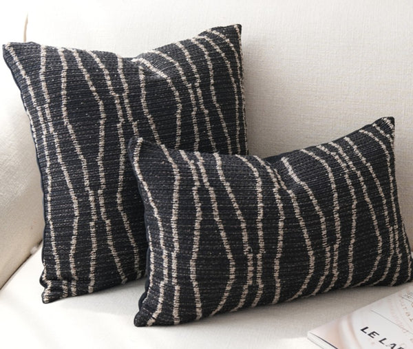 Modern Pillows for Dining Room, Modern Sofa Pillows, Large Modern Sofa Pillows, Decorative Throw Pillows for Couch, Black Contemporary Throw Pillows-Paintingforhome