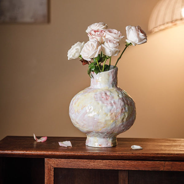 Modern Bouquet Flower Vases, Handmade Water Holding Flower Vases, Centerpiece on Dining Table, Large Flower Vase on Table, Pottery Flower Vases-Paintingforhome