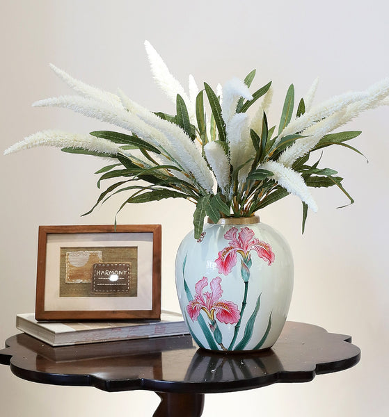 Large Flower Vases on Dining Table, Porcelain Flower Vases, Centerpiece Ceramic Bouquet Vases, Handmade Modern Flower Vase-Paintingforhome