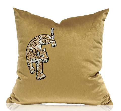 Contemporary Throw Pillows, Cheetah Decorative Cushion, Modern Sofa Pillows, Decorative Pillows for Living Room-Paintingforhome