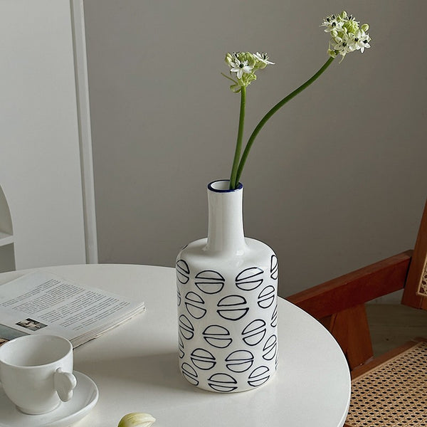 Modern Porcelain Flower Vases, Water Holding Flower Vases, Ceramic Bud Vases, Centerpiece for Dining Table, Small Flower Vases on Table-Paintingforhome