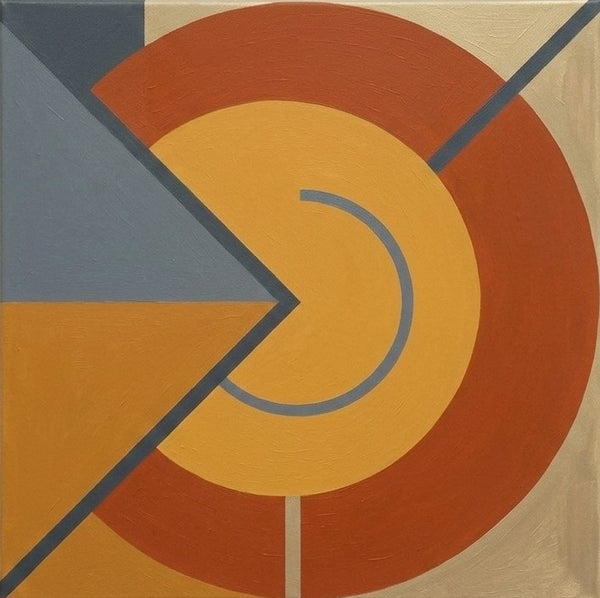 Modern Contemporary Artwork, Terracotta, Mustard Yellow Colors, Original Geometric Canvas Paintings