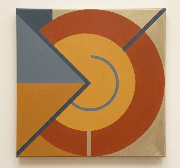 Modern Contemporary Artwork, Terracotta, Mustard Yellow Colors, Original Geometric Canvas Paintings