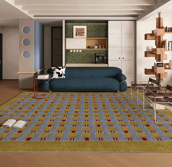 Mid Century Modern Rugs for Living Room, Vintage Area Rugs for Bedroom, Large Contemporary Area Rugs for Dining Room-Paintingforhome