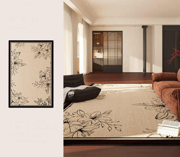 Geometric Contemporary Rugs Next to Bed, Modern Rugs for Dining Room, Contemporary Modern Rugs, Mid Century Area Rugs for Living Room-Paintingforhome