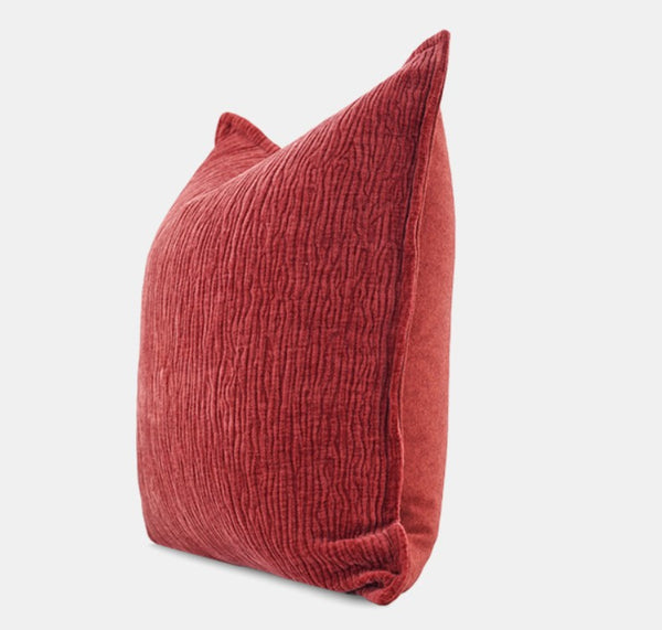 Modern Sofa Pillow Covers, Large Decorative Throw Pillows for Couch, Red Contemporary Throw Pillow for Living Room-Paintingforhome
