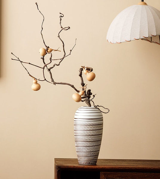 Modern Bouquet Flower Vases, Centerpiece on Dining Table, Large Flower Vase on Table, Handmade Pottery Flower Vases Urn, Water Holding Flower Vases-Paintingforhome