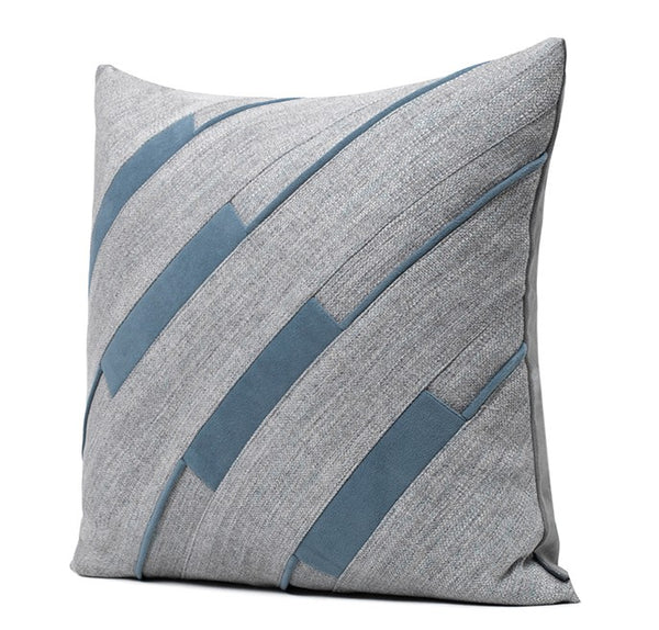 Grey Blue Decorative Pillows, Grey Throw Pillow for Couch, Simple Modern Sofa Pillows, Modern Throw Pillows for Couch-Paintingforhome