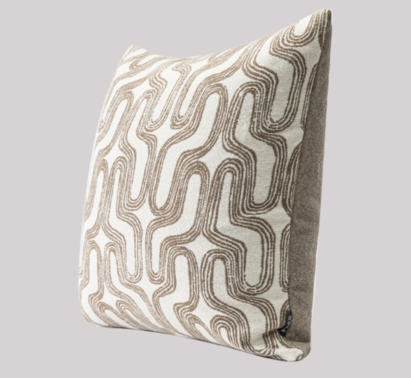 Large Contemporary Throw Pillow for Interior Design, Abstract Decorative Throw Pillows, Geometric Square Modern Throw Pillows for Couch-Paintingforhome