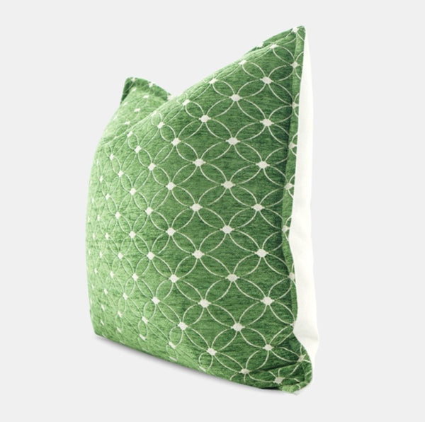 Large Green Pillows for Interior Design, Contemporary Modern Sofa Pillows, Luxury Square Modern Throw Pillows for Couch, Decorative Throw Pillows for Bedroom-Paintingforhome