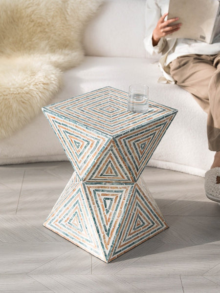 Modern Small End Table, Contemporary Small Sofa Side Table, Unique Shell Small Side Table, Portable Casual Side Table, Creative Coffee Table-Paintingforhome