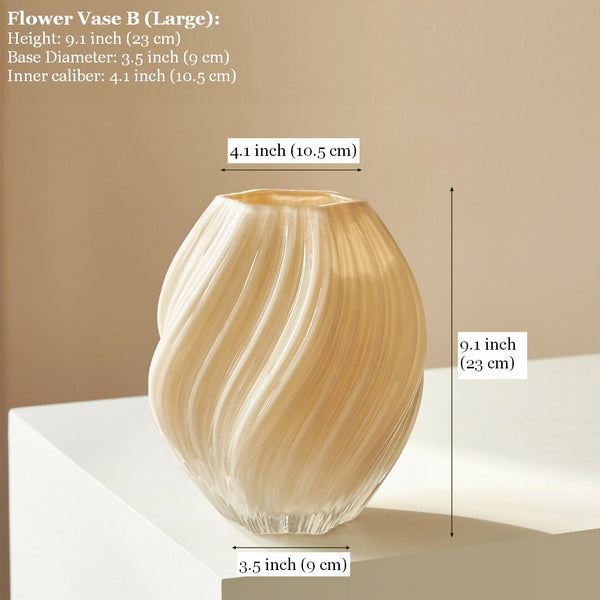 Mid Century Vases for Flowers, Modern Vases for Living Room, Handmade Contemporary Glass Vases, Unique Decorative Glass Vase, Centerpiece Vases on Table-Paintingforhome