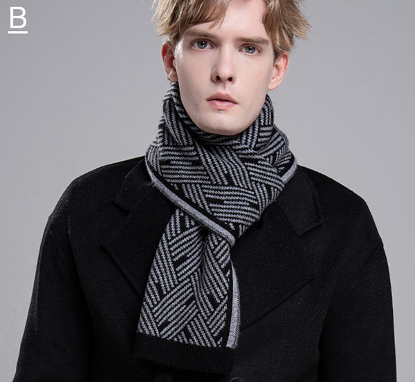 Gray Wool Scarf for Gentleman, Red Thick Wool Scarf, Business Formal Men Scarf Styles, Men's Winter Scarf, Casual Scarf Men, Men's Wool Scarf Winter, Fashion Scarf-Paintingforhome
