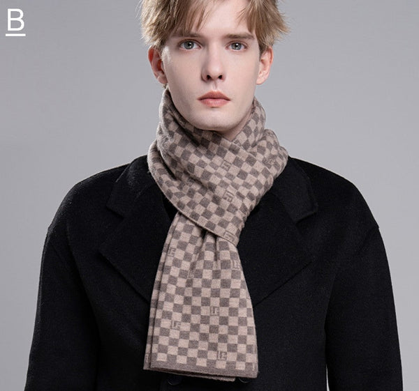 Business Formal Men Scarf Styles, Men's Winter Scarf, Wool Scarf for Gentleman, Thick Wool Scarf, Casual Scarf Men, Men's Wool Scarf Winter, Fashion Scarf-Paintingforhome