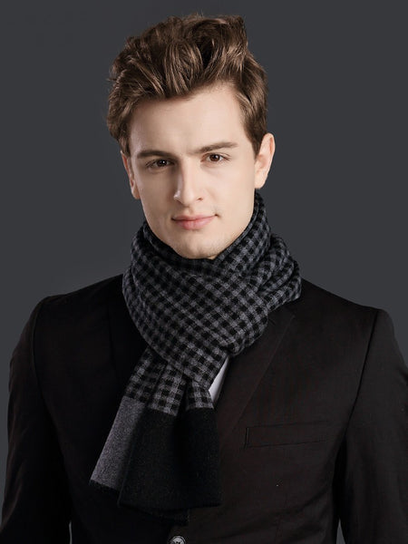 Business Wool Scarf for Gentleman, Men's Winter Scarf, Formal Men Scarf Styles, Casual Scarf Men, Modern Wool Scarf for Men, Men's Wool Scarf Winter