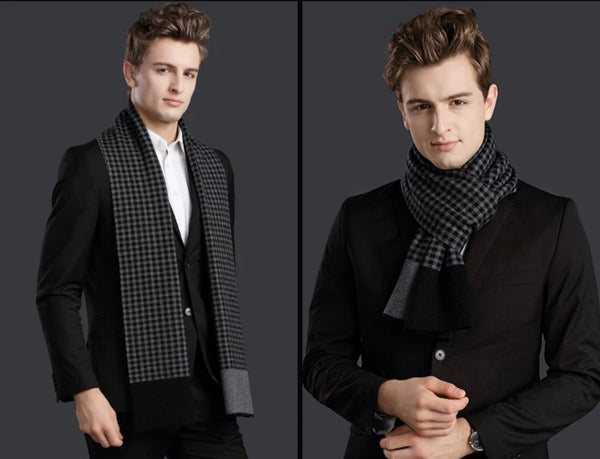 Business Wool Scarf for Gentleman, Men's Winter Scarf, Formal Men Scarf Styles, Casual Scarf Men, Modern Wool Scarf for Men, Men's Wool Scarf Winter