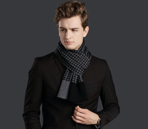 Business Wool Scarf for Gentleman, Men's Winter Scarf, Formal Men Scarf Styles, Casual Scarf Men, Modern Wool Scarf for Men, Men's Wool Scarf Winter