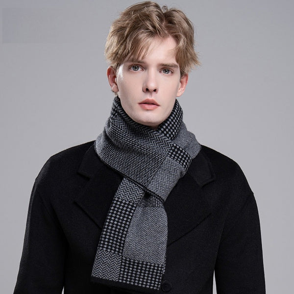 Men's Winter Scarf, Thick Wool Scarf for Men, Modern Casual Scarf Men, Business Wool Scarf for Gentleman, Formal Men Scarf Styles, Men's Wool Scarf Winter