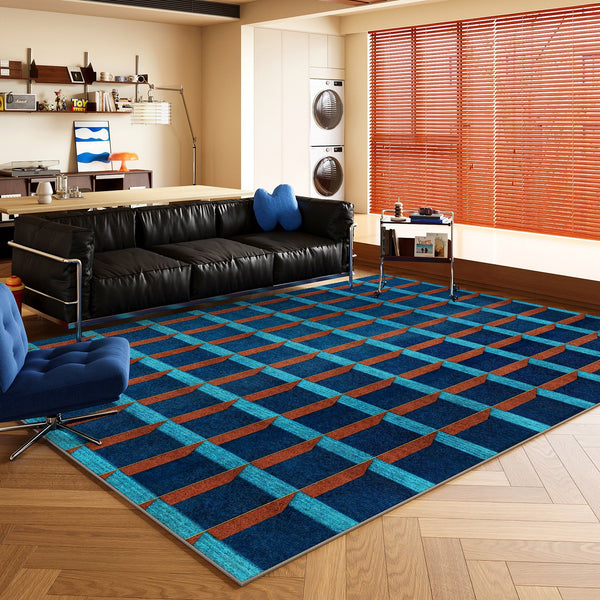 Bedroom Modern Floor Carpet, Blue Modern Rug Designs, Mid Century Modern Rugs, Contemporary Modern Rugs for Dining Room, Living Room Rug Ideas-Paintingforhome