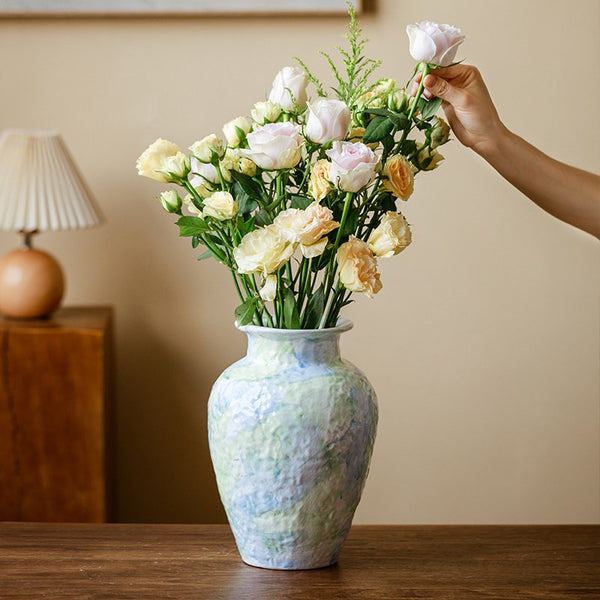 Modern Porcelain Flower Vases, Handmade Water Holding Flower Vases, Centerpiece on Dining Table, Ceramic Bouquet Vases, Flower Vases on Table-Paintingforhome