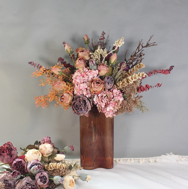 Beautiful Peony Rose Flowers Arrangement Interior Design, Modern Artif ...