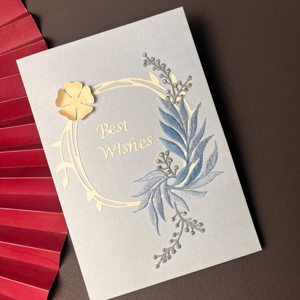 Best Wishes Embroidery Greeting Cards, Beautiful Greeting Cards to Friends, Creative Birthday Greeting Card, Original Handmade Embroidery Greeting Cards-Paintingforhome