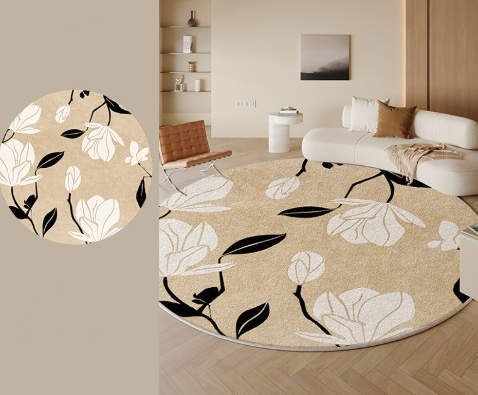 Modern Round Rugs under Coffee Table, Circular Rugs for Dining Table ...