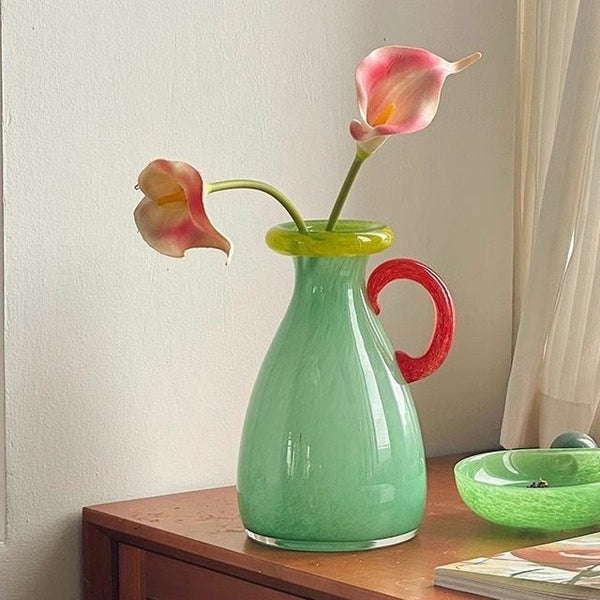 Small Flower Vase, Modern Glass Flower Vases, Handmade Glass Bud Vases, Water Holding Flower Vases, Flower Vases on Table