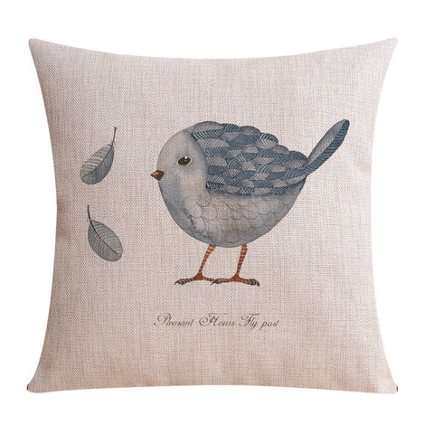 Simple Decorative Pillow Covers, Decorative Sofa Pillows for Children's Room, Love Birds Throw Pillows for Couch, Singing Birds Decorative Throw Pillows-Paintingforhome