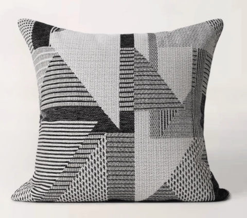 Geometric Grey Back Contemporary Cushions for Interior Design, Large Modern Decorative Pillows for Sofa, Modern Throw Pillows for Couch-Paintingforhome
