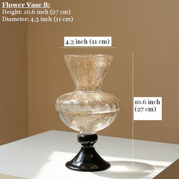 Mid Century Vases for Flowers, Contemporary Glass Vases, Handmade Modern Vases for Living Room, Unique Decorative Glass Vase, Centerpiece Vases on Table-Paintingforhome