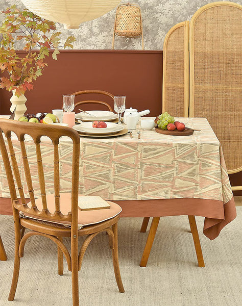 Extra Large Rectangle Tablecloth for Dining Room Table, Geometric Modern Table Covers for Kitchen, Country Farmhouse Tablecloths for Oval Table-Paintingforhome