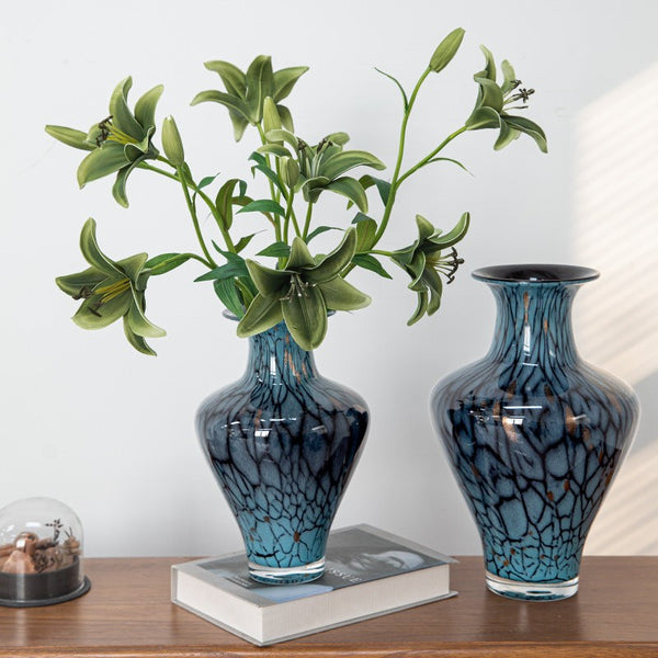 Handmade Liuli Vases, Centerpiece Vases on Table, Colored Glaze Vase for Modern Home Decor, Glass Bud Vases, Bouquet Flower Vase-Paintingforhome