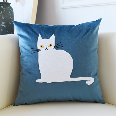 Modern Sofa Decorative Pillows, Cat Decorative Throw Pillows for Couch, Lovely Cat Pillow Covers for Kid's Room, Modern Decorative Throw Pillows-Paintingforhome