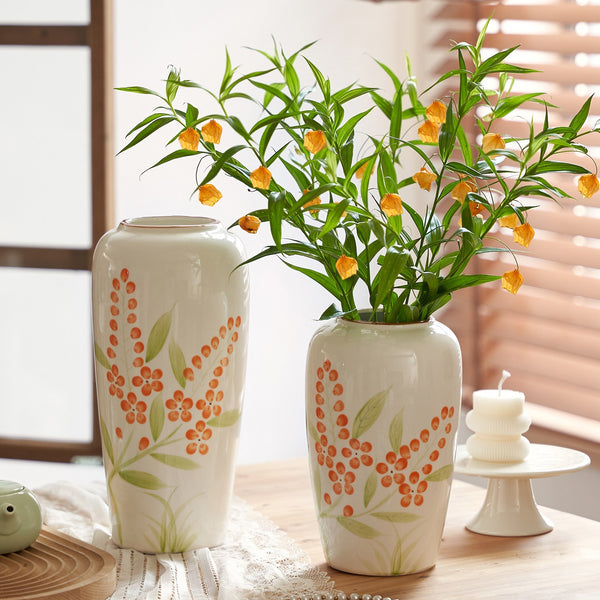Porcelain Flower Vases, Large Flower Vases on Table, Dining Table Centerpiece, Ceramic Bouquet Vases, Handmade Water Holding Flower Vase-Paintingforhome