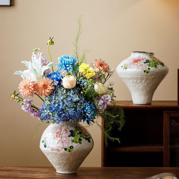 Modern Porcelain Flower Vases, Flower Vases on Table, Handmade Water Holding Flower Vases, Centerpiece on Dining Table, Ceramic Bouquet Vases-Paintingforhome