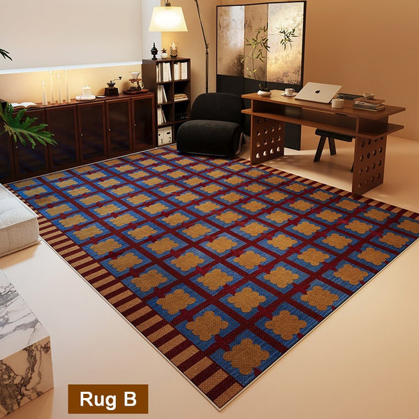 Modern Living Room Rug Ideas, Geometric Modern Rugs for Dining Room, Mid Century Colorful Rugs, Contemporary Abstract Rugs under Coffee Table-Paintingforhome