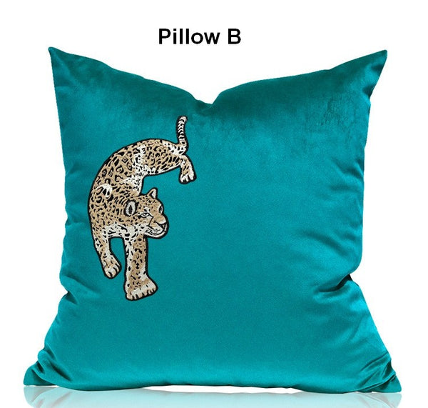 Decorative Pillows for Living Room， Contemporary Throw Pillows, Cheetah Decorative Cushion, Modern Sofa Pillows-Paintingforhome