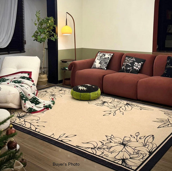 Geometric Contemporary Rugs Next to Bed, Modern Rugs for Dining Room, Contemporary Modern Rugs, Mid Century Area Rugs for Living Room-Paintingforhome