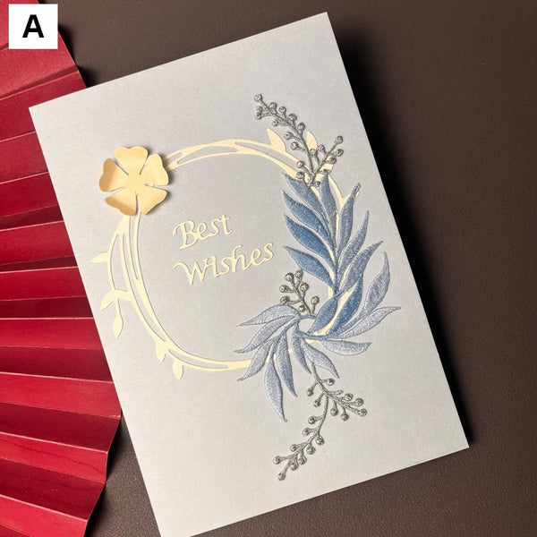 Best Wishes Embroidery Greeting Cards, Beautiful Greeting Cards to Friends, Creative Birthday Greeting Card, Original Handmade Embroidery Greeting Cards-Paintingforhome