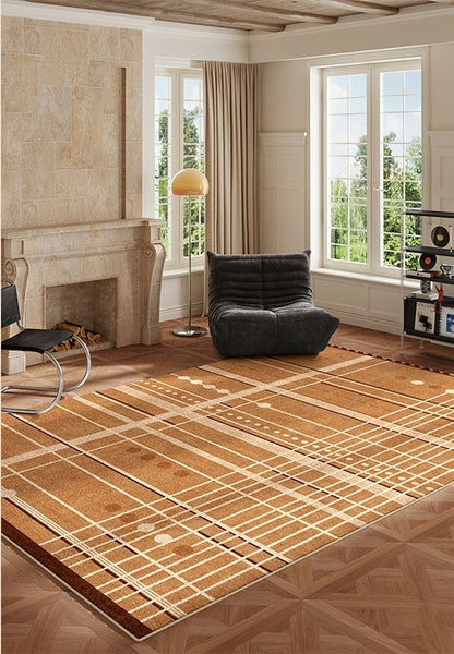 Large Contemporary Area Rugs for Dining Room, Modern Living Room Rug Ideas, Mid Century Modern Rugs for Bedroom-Paintingforhome